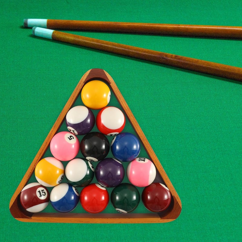 HMQQ Solid Wood Billiard 8-Ball Triangle / 9-Ball Diamond Pool Ball Racks for 2-1/4" Pool Balls, Pool Table Accessories (Yellow) - Image 5